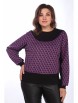 Кофта, джемпер артикул: 2548 черный с фиолетовым от LadyStyleClassic - вид 1